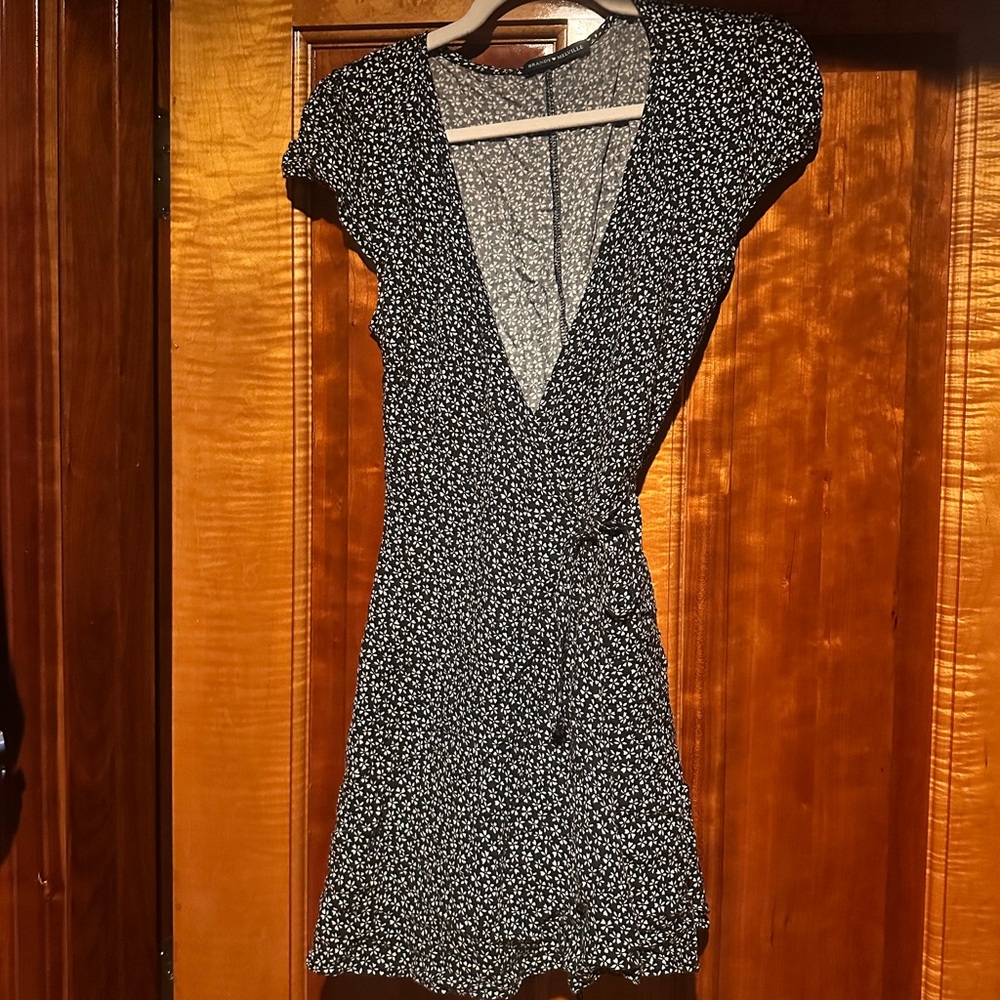 Brandy Melville Navy Floral Wrap Dress